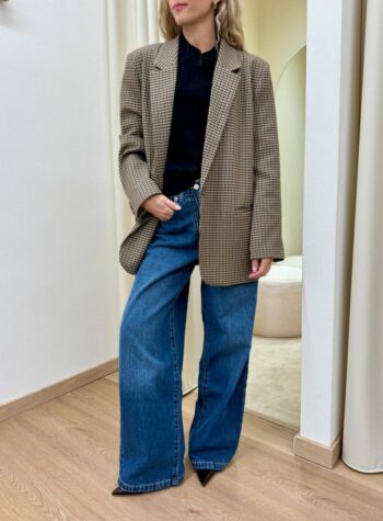 Shop Online Giacca over quadretti beige e moro Vicolo