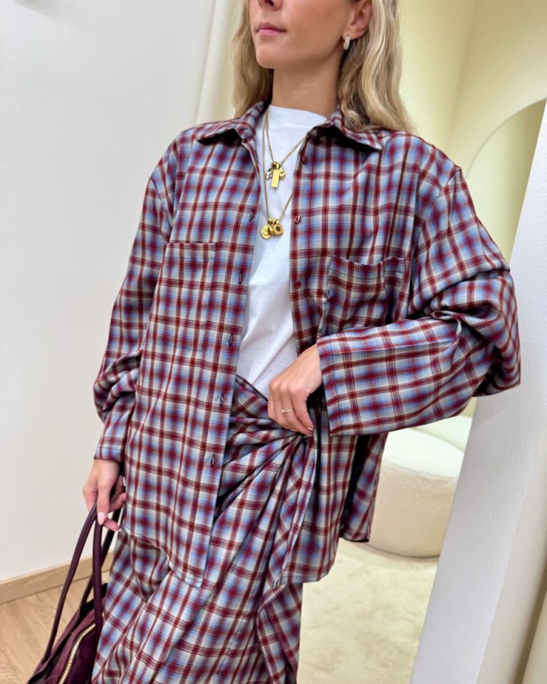 Camicia check mattone e celeste HaveOne Shop Online Camicia check mattone e celeste HaveOne
