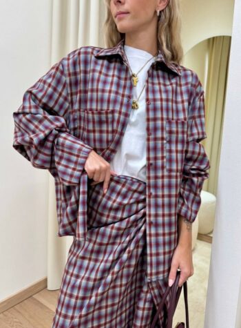 Shop Online Camicia check mattone e celeste HaveOne