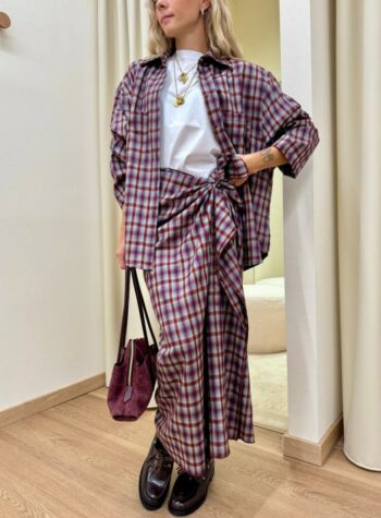 Shop Online Gonna pareo check mattone e celeste HaveOne