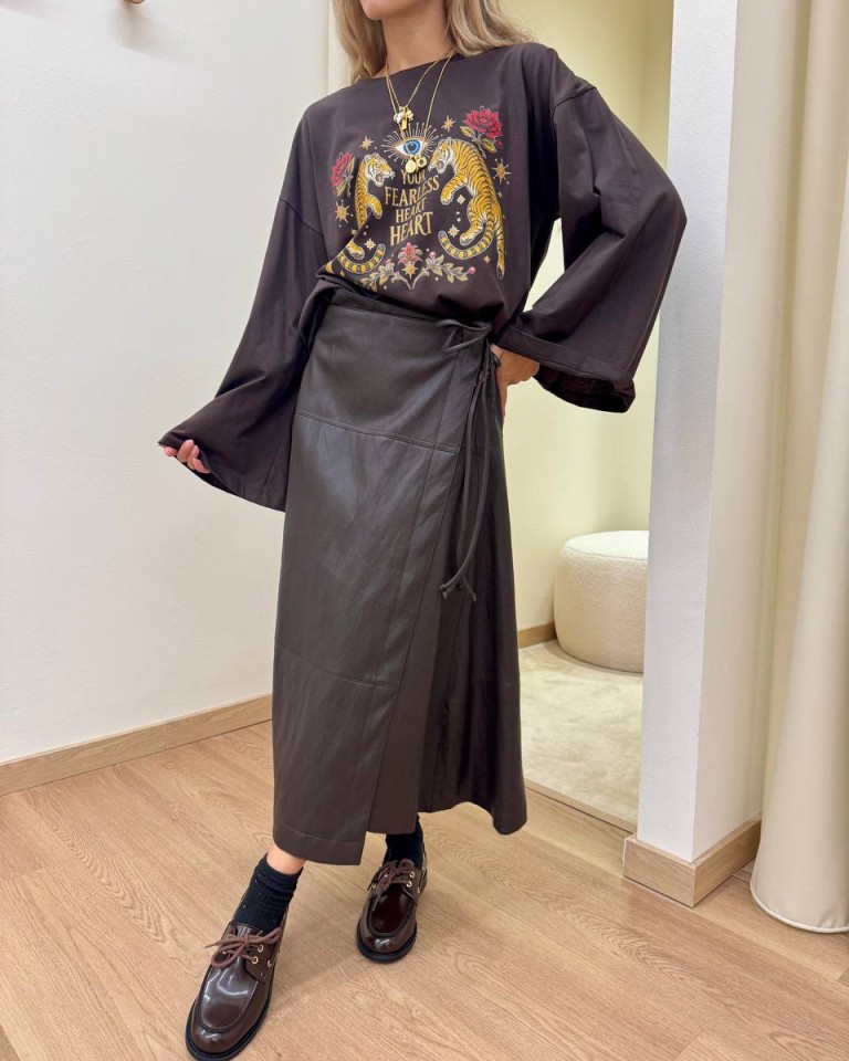 Gonna portafoglio ecopelle moro Vicolo Shop Online Gonna portafoglio ecopelle moro Vicolo