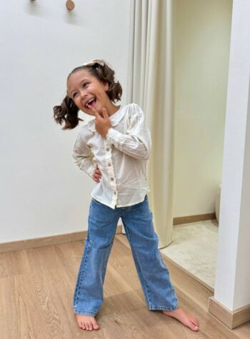 Shop Online Camicia ricami polsi e collo burro Lil'Atelier