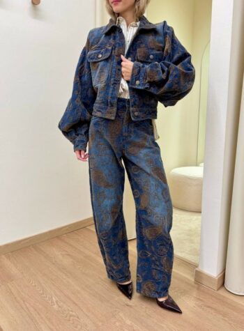 Shop Online Pantalone balloon denim e velluto Tensione In