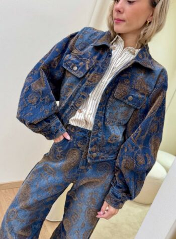 Shop Online Giacca corta denim e velluto Tensione In