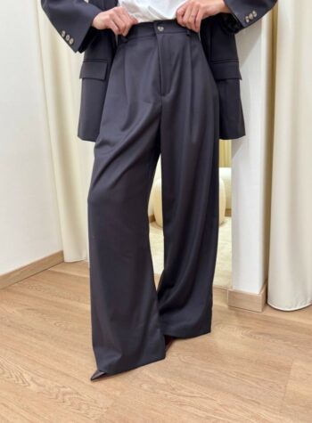 Shop Online Pantalone palazzo con pinces moro HaveOne