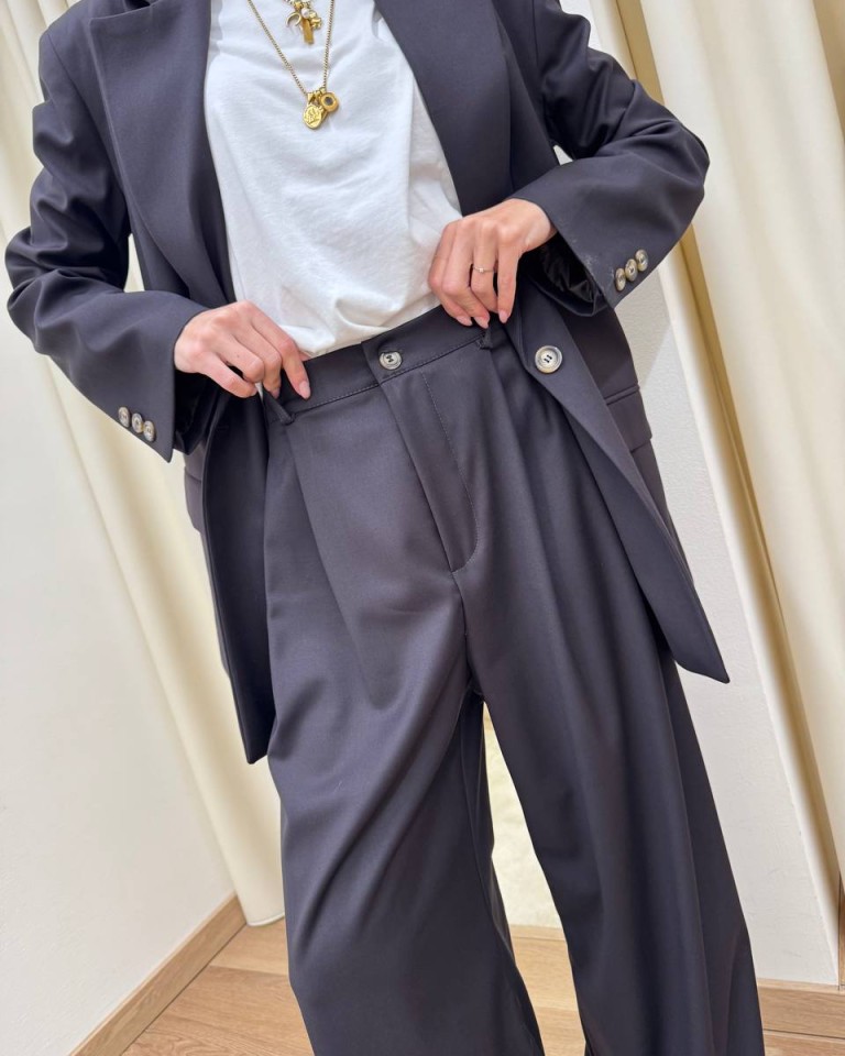 Pantalone palazzo con pinces moro HaveOne Shop Online Pantalone palazzo con pinces moro HaveOne