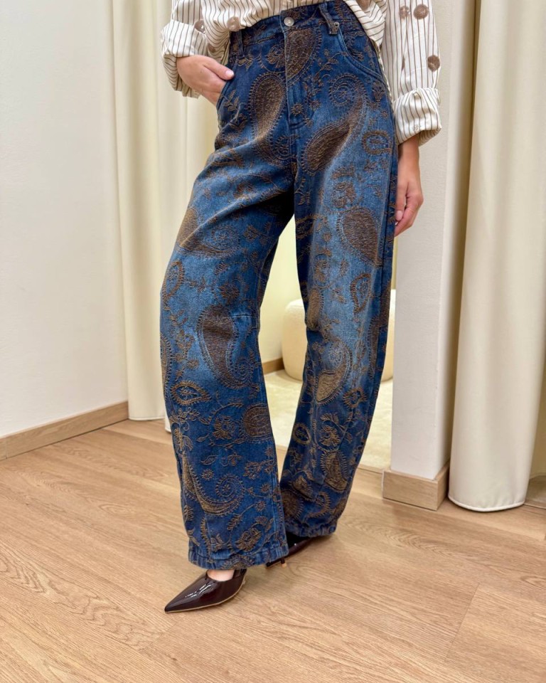 Pantalone balloon denim e velluto Tensione In Shop Online Pantalone balloon denim e velluto Tensione In