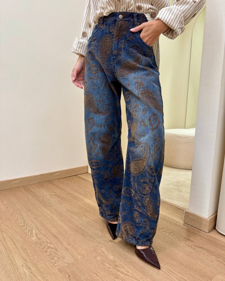 Pantalone balloon denim e velluto Tensione In Shop Online Pantalone balloon denim e velluto Tensione In