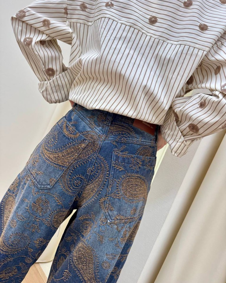 Pantalone balloon denim e velluto Tensione In Shop Online Pantalone balloon denim e velluto Tensione In