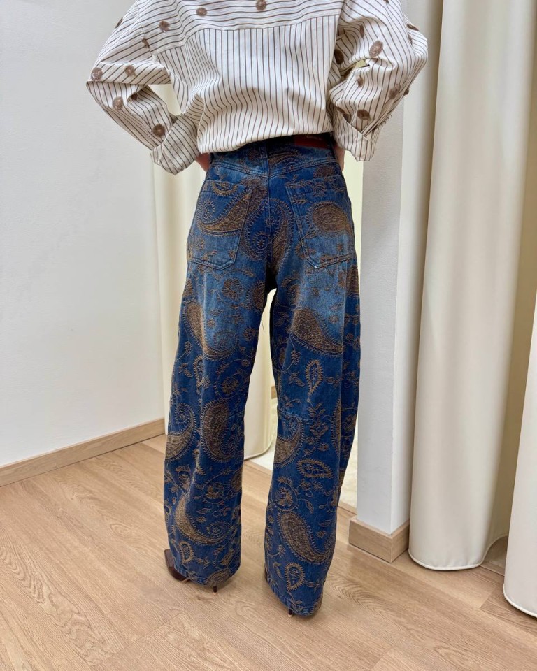 Pantalone balloon denim e velluto Tensione In Shop Online Pantalone balloon denim e velluto Tensione In