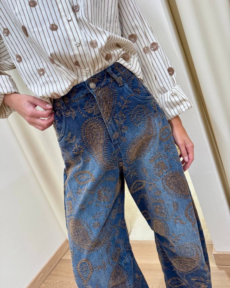 Pantalone balloon denim e velluto Tensione In Shop Online Pantalone balloon denim e velluto Tensione In