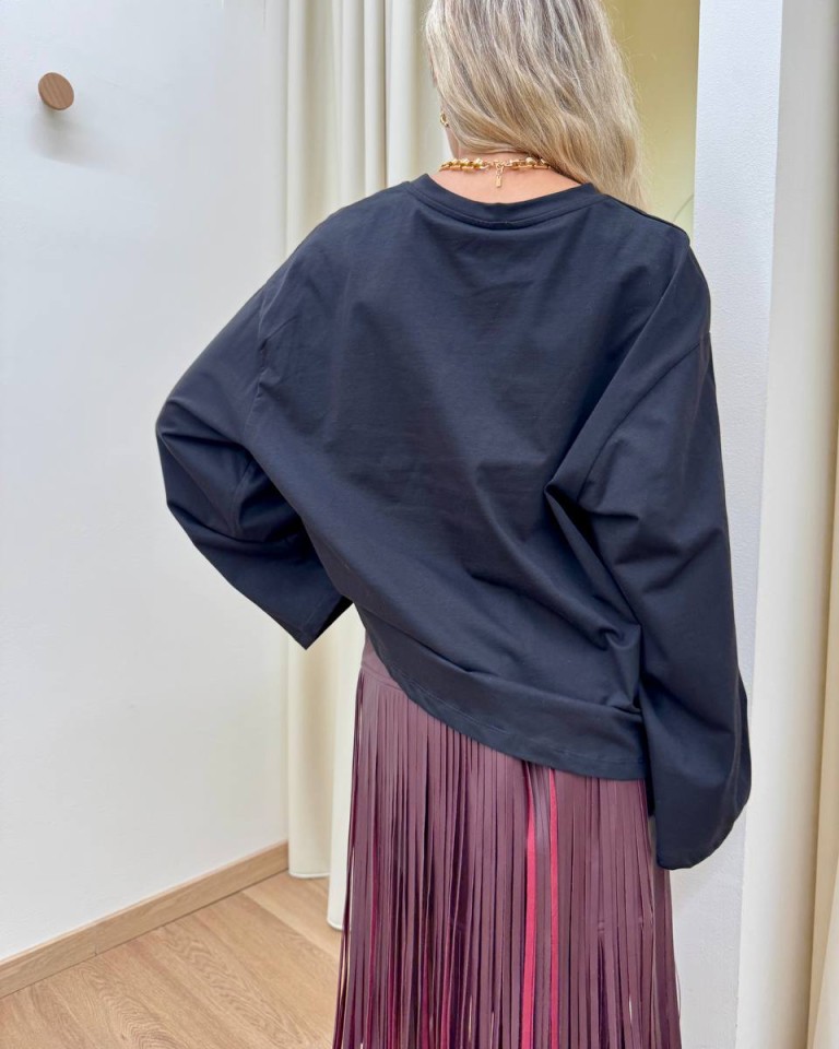 Maglia over maniche ampie nera Tensione In Shop Online Maglia over maniche ampie nera Tensione In