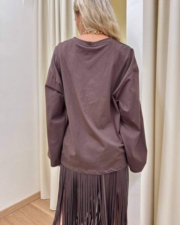 Maglia over maniche ampie moro Tensione In Shop Online Maglia over maniche ampie moro Tensione In