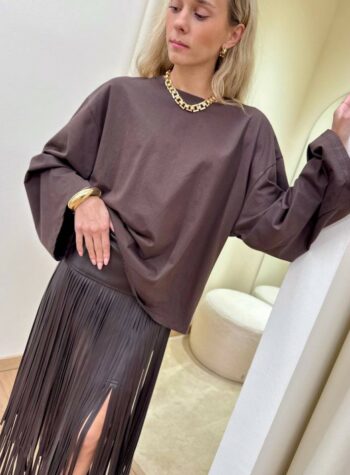 Shop Online Maglia over maniche ampie moro Tensione In