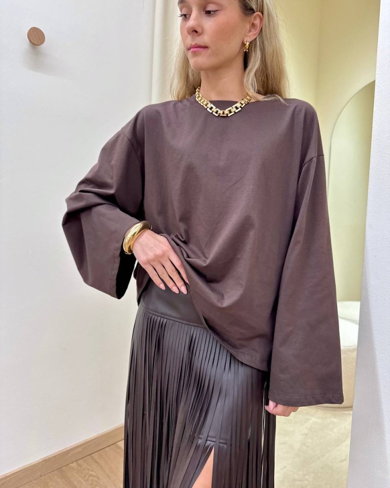 Maglia over maniche ampie moro Tensione In Shop Online Maglia over maniche ampie moro Tensione In