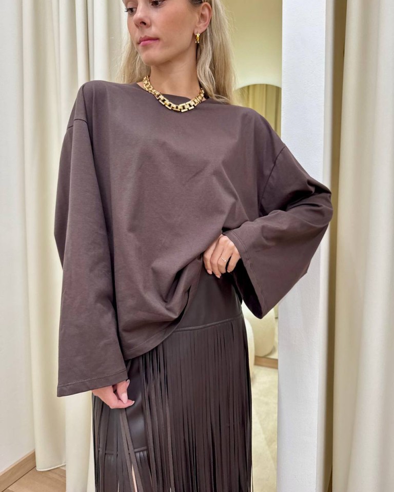Maglia over maniche ampie moro Tensione In Shop Online Maglia over maniche ampie moro Tensione In