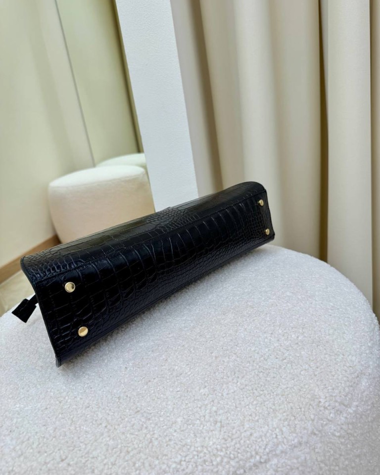 Borsa baguette nera croco Shop Online Borsa baguette nera croco