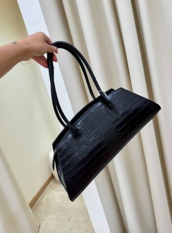 Shop Online Borsa baguette nera croco