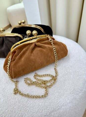 Shop Online Borsa clutch in camoscio cuoio
