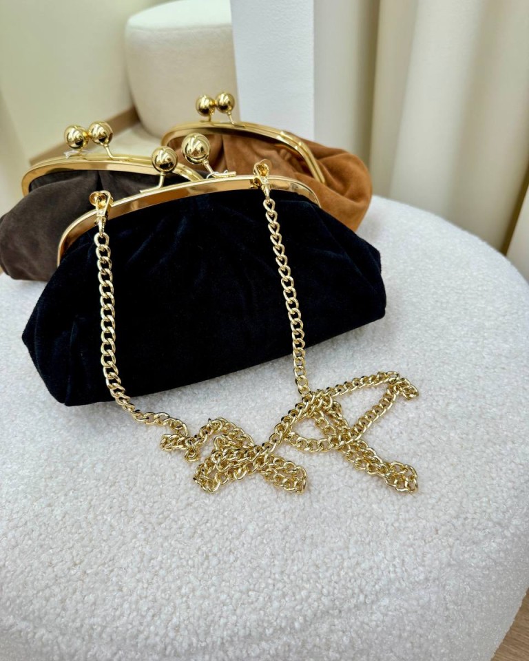 Borsa clutch in camoscio nera Shop Online Borsa clutch in camoscio nera