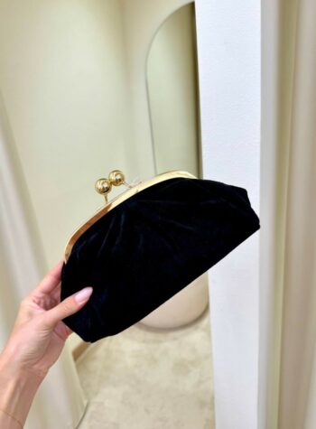 Shop Online Borsa clutch in camoscio nera
