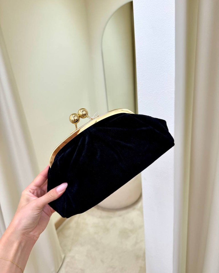 Borsa clutch in camoscio nera Shop Online Borsa clutch in camoscio nera