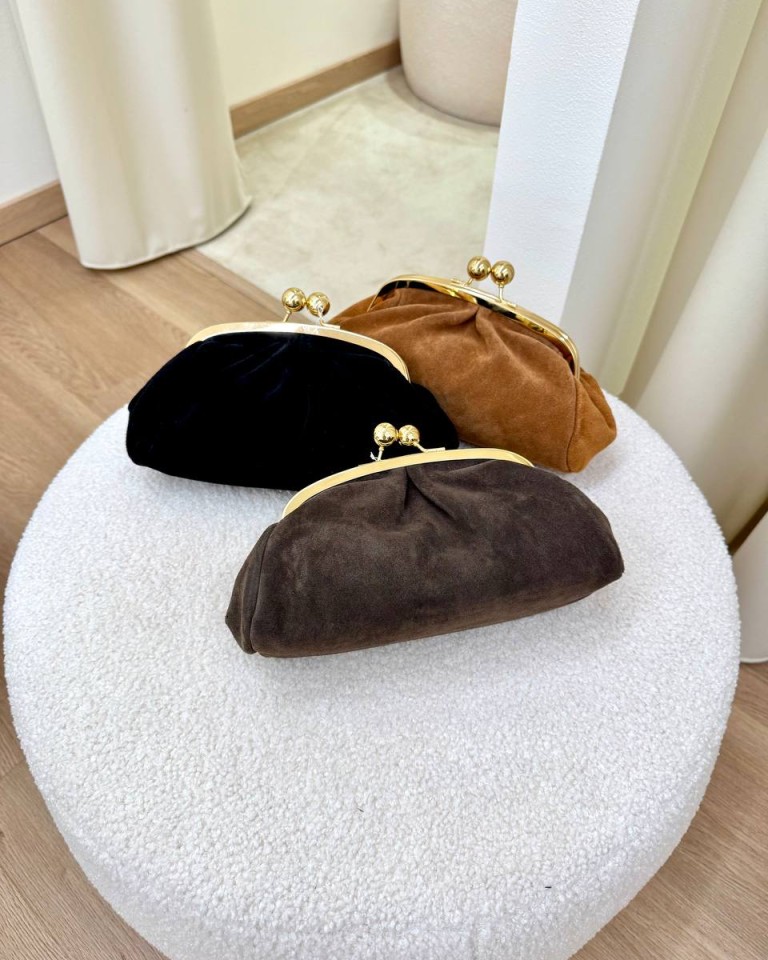 Borsa clutch in camoscio nera Shop Online Borsa clutch in camoscio nera