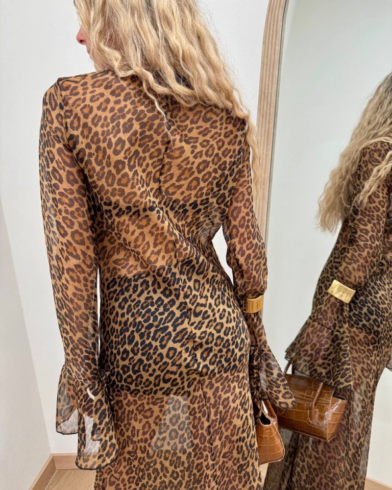 Vestito lungo semitrasparente leopardato moro Tensione In Shop Online Vestito lungo semitrasparente leopardato moro Tensione In