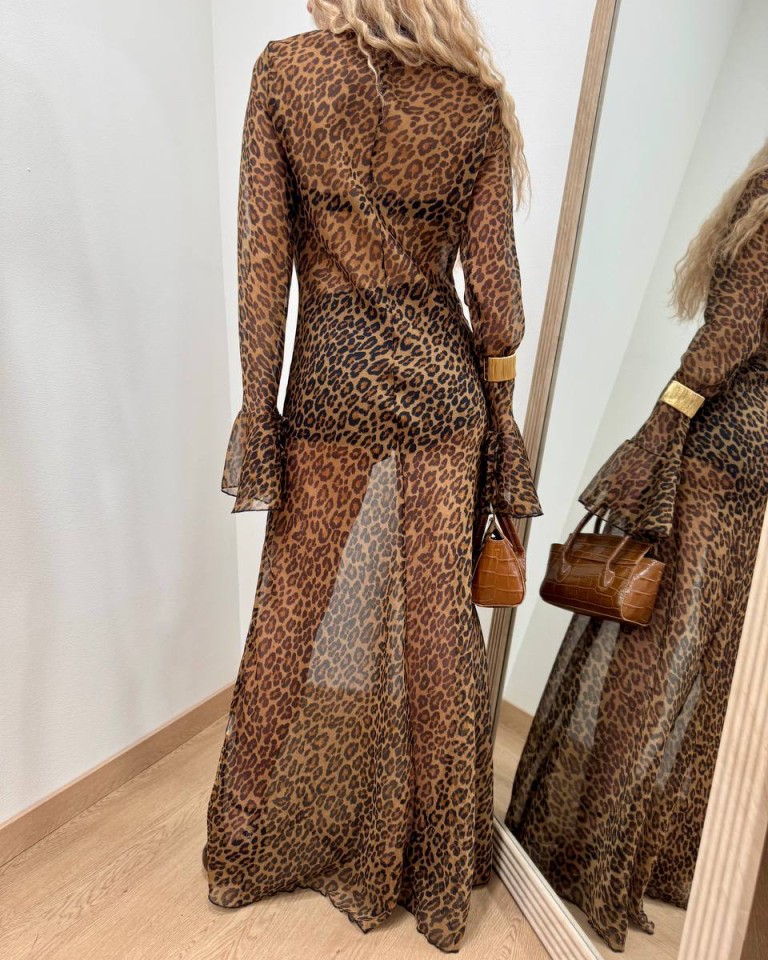 Vestito lungo semitrasparente leopardato moro Tensione In Shop Online Vestito lungo semitrasparente leopardato moro Tensione In