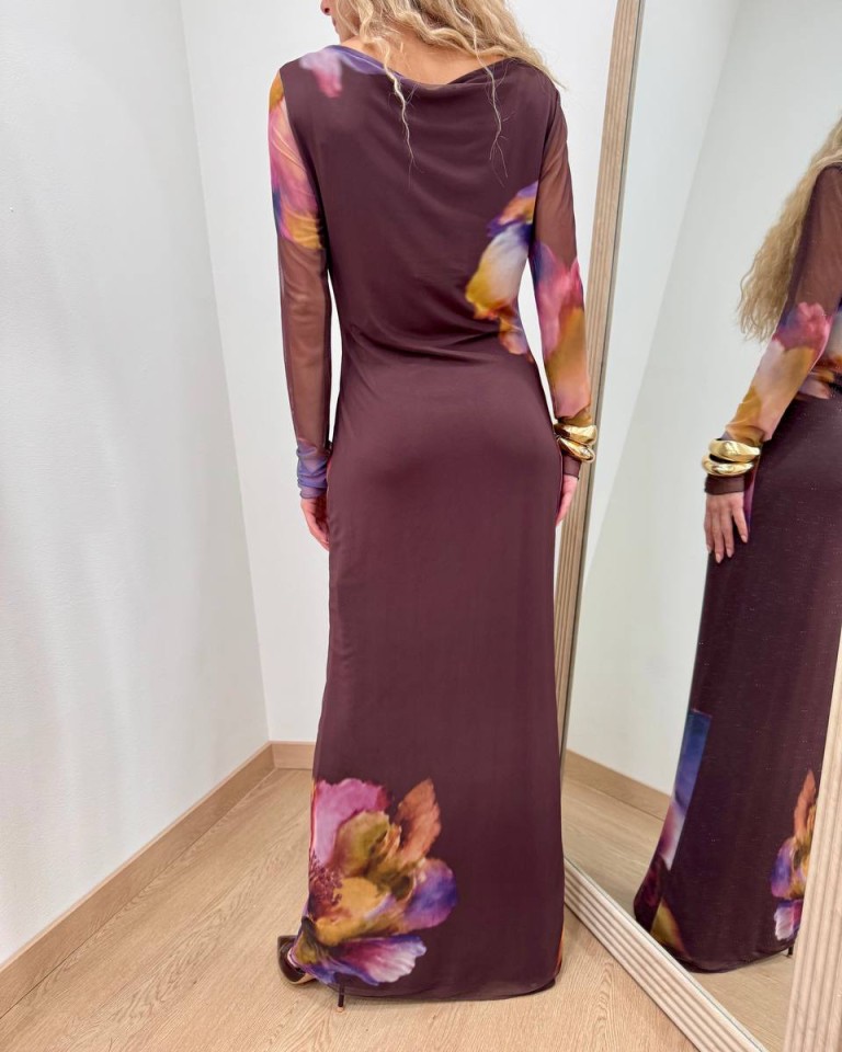 Vestito lungo moro maxi fiori multicolor Tensione In Shop Online Vestito lungo moro maxi fiori multicolor Tensione In