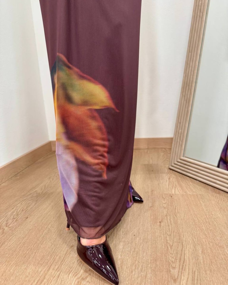 Vestito lungo moro maxi fiori multicolor Tensione In Shop Online Vestito lungo moro maxi fiori multicolor Tensione In