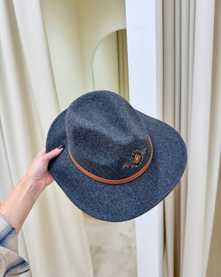Cappello cowboy con ricamo grigio antracite Vicolo Shop Online Cappello cowboy con ricamo grigio antracite Vicolo