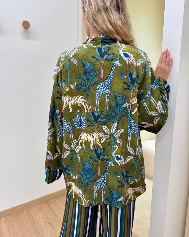 Kimono ciniglia Nomad jungle verde HaveOne Shop Online Kimono ciniglia Nomad jungle verde HaveOne