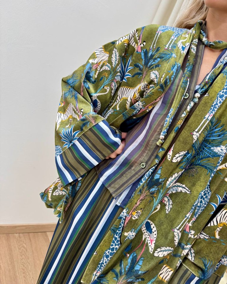 Kimono ciniglia Nomad jungle verde HaveOne Shop Online Kimono ciniglia Nomad jungle verde HaveOne