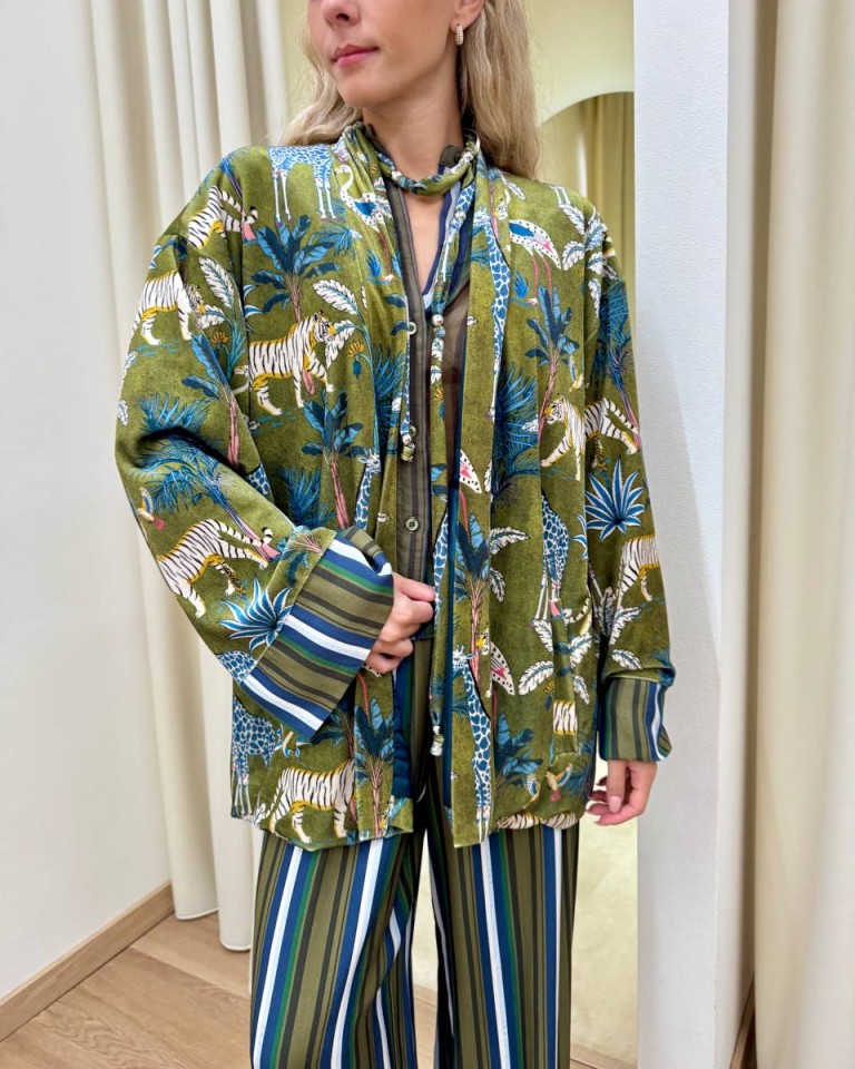 Kimono ciniglia Nomad jungle verde HaveOne Shop Online Kimono ciniglia Nomad jungle verde HaveOne