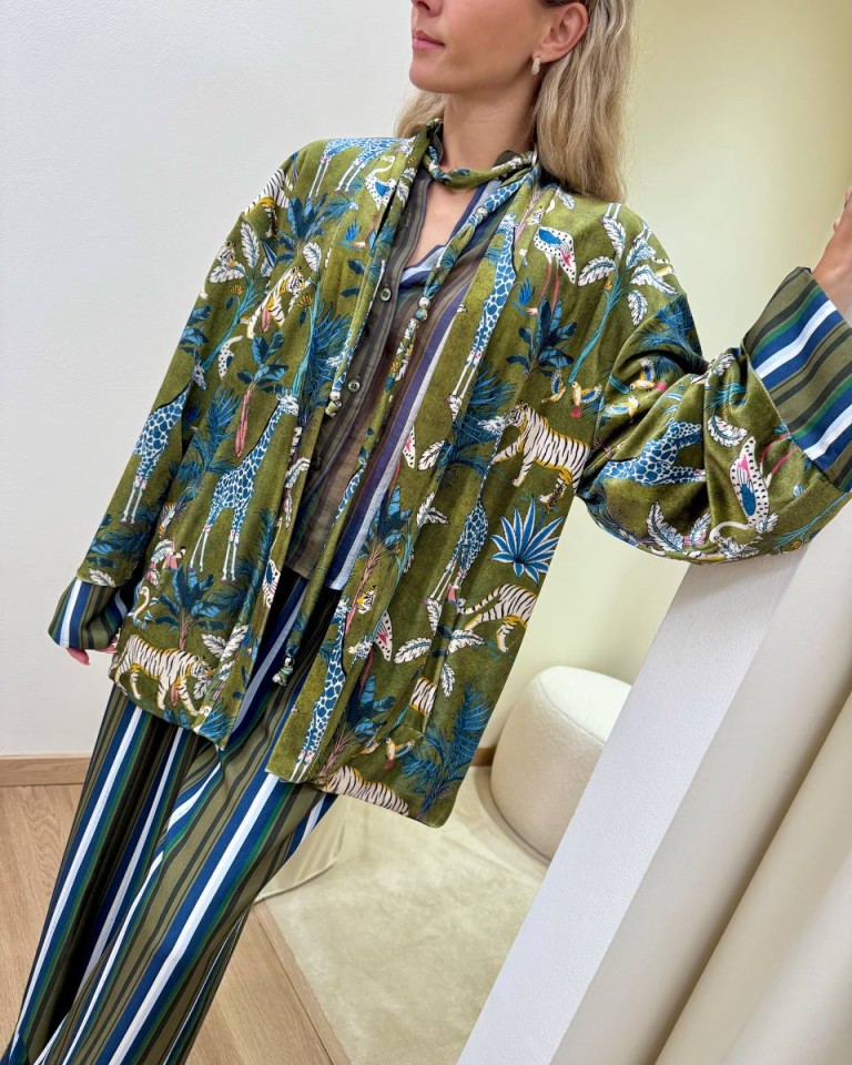Kimono ciniglia Nomad jungle verde HaveOne Shop Online Kimono ciniglia Nomad jungle verde HaveOne
