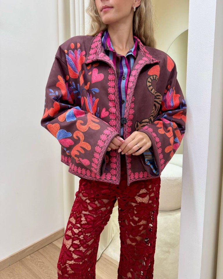 Bomber Nomad tigre effetto ricamo prugna HaveOne Shop Online Bomber Nomad tigre effetto ricamo prugna HaveOne