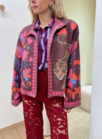 Shop Online Bomber Nomad tigre effetto ricamo prugna HaveOne