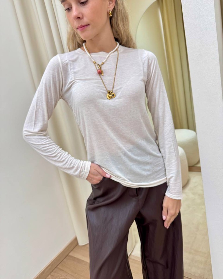 Maglia misto cashmere burro HaveOne Shop Online Maglia misto cashmere burro HaveOne
