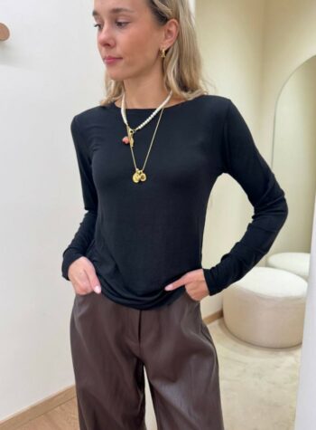 Shop Online Maglia misto cashmere nera HaveOne