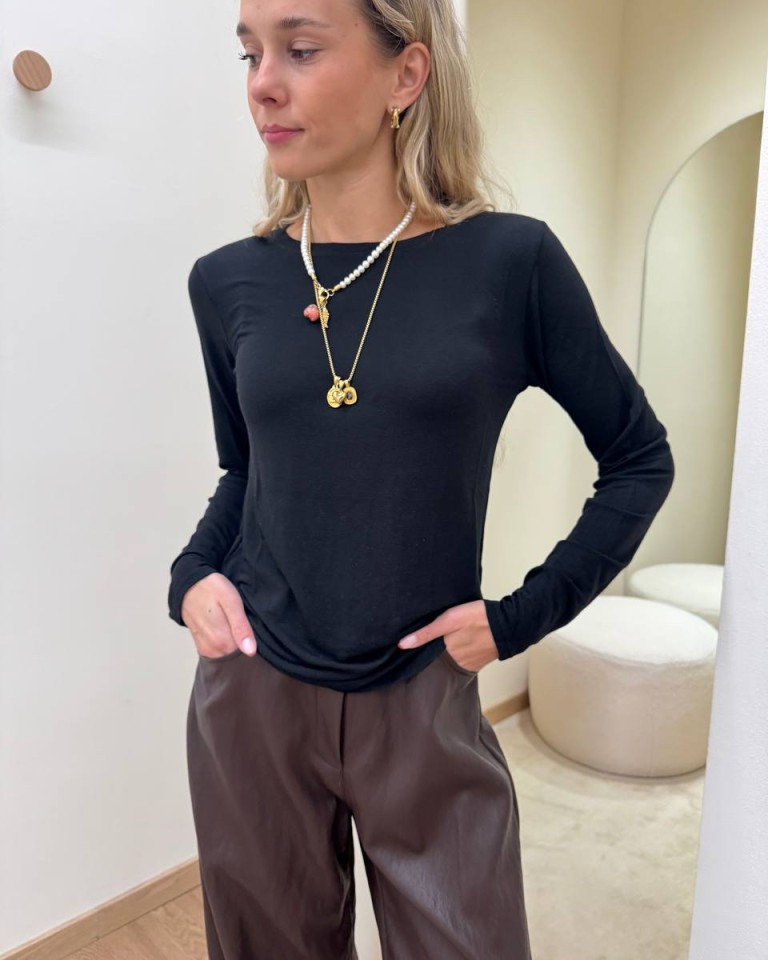 Maglia misto cashmere nera HaveOne Shop Online Maglia misto cashmere nera HaveOne