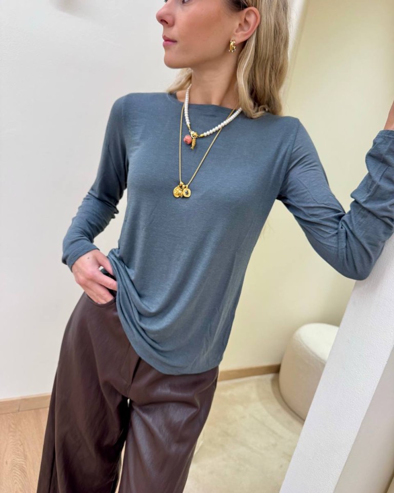 Maglia misto cashmere grigia HaveOne Shop Online Maglia misto cashmere grigia HaveOne