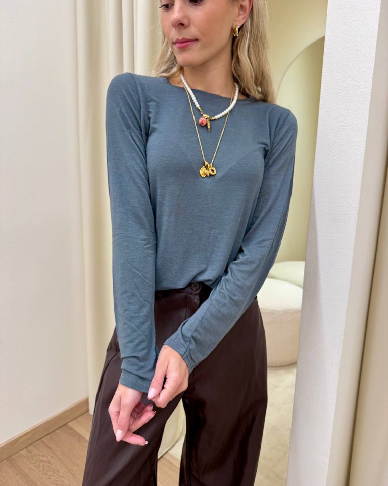 Maglia misto cashmere grigia HaveOne Shop Online Maglia misto cashmere grigia HaveOne