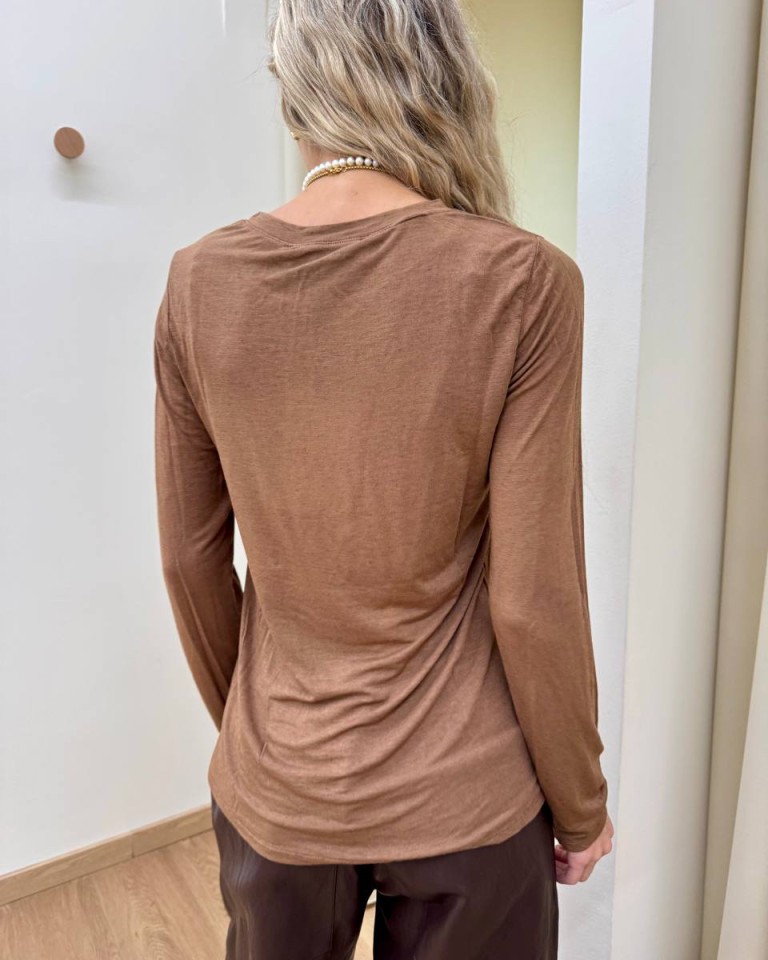 Maglia misto cashmere tabacco HaveOne Shop Online Maglia misto cashmere tabacco HaveOne