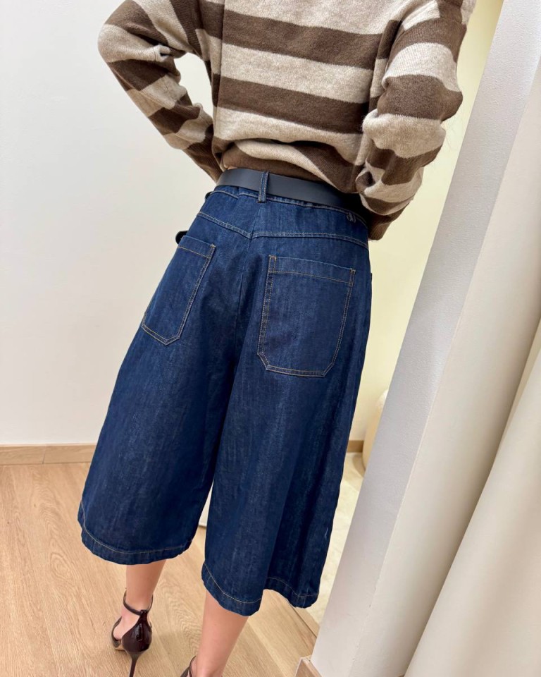 Bermuda denim con cintura blu scuro Susy Mix Shop Online Bermuda denim con cintura blu scuro Susy Mix