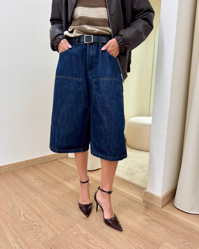Bermuda denim con cintura blu scuro Susy Mix Shop Online Bermuda denim con cintura blu scuro Susy Mix