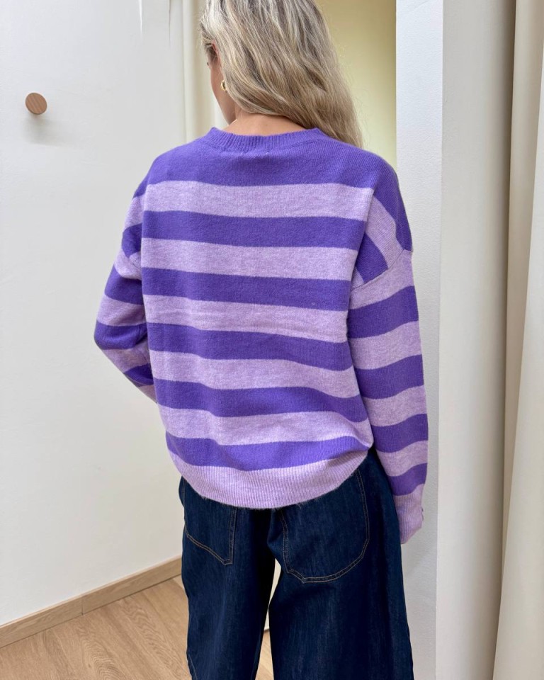 Maglione a righe viola e lilla Susy Mix Shop Online Maglione a righe viola e lilla Susy Mix