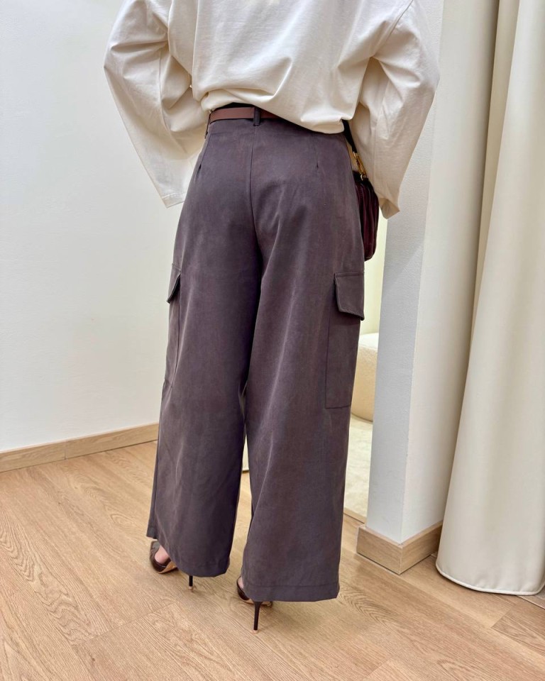 Pantalone cargo balloon con cintura moro Vicolo Shop Online Pantalone cargo balloon con cintura moro Vicolo