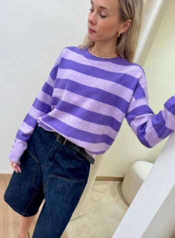 Shop Online Maglione a righe viola e lilla Susy Mix
