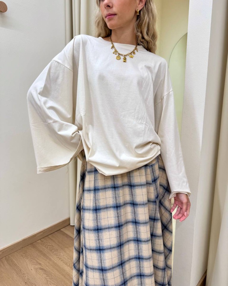 Maglia maxi maniche svasate burro Vicolo Shop Online Maglia maxi maniche svasate burro Vicolo